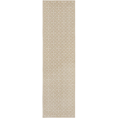 Nourison Washable Charm 2'2" x 8' Beige Ivory Contemporary Indoor Rug