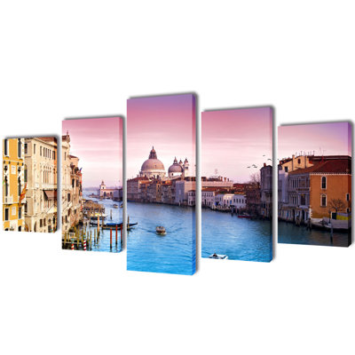 Venice - 5 Piece No Frame Print on Canvas