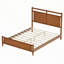 Lit plateforme en bois de style moderne du milieu du siècle avec tête de lit à cadre ouvert-926123466-926123467