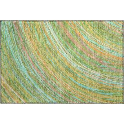 Premium Machine Washable Mayfield AMF2094 Swirls Rug