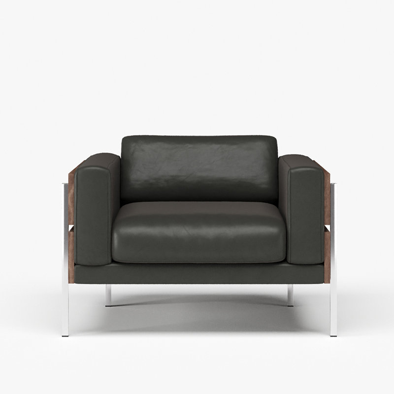 Forum Armchair, Black Genuine Leather