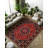 Giget Collection Digital Print Cotton-Polyester Burgundy Floral Rug-1023852837