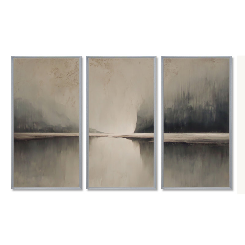 «Black Minimalisme», Norvège, paysages d'hiver - ensemble de reproductions d'art mural côtier, H 40 po x l 60 po