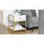 Table de chevet 1 tiroir en acier blanc / or-876793405