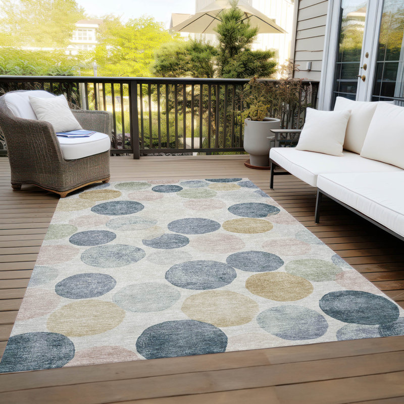 Tapis beige d'intérieur / extérieur lavable à la machine, Rectangle 2 pi 6 po x 3 pi 10 po