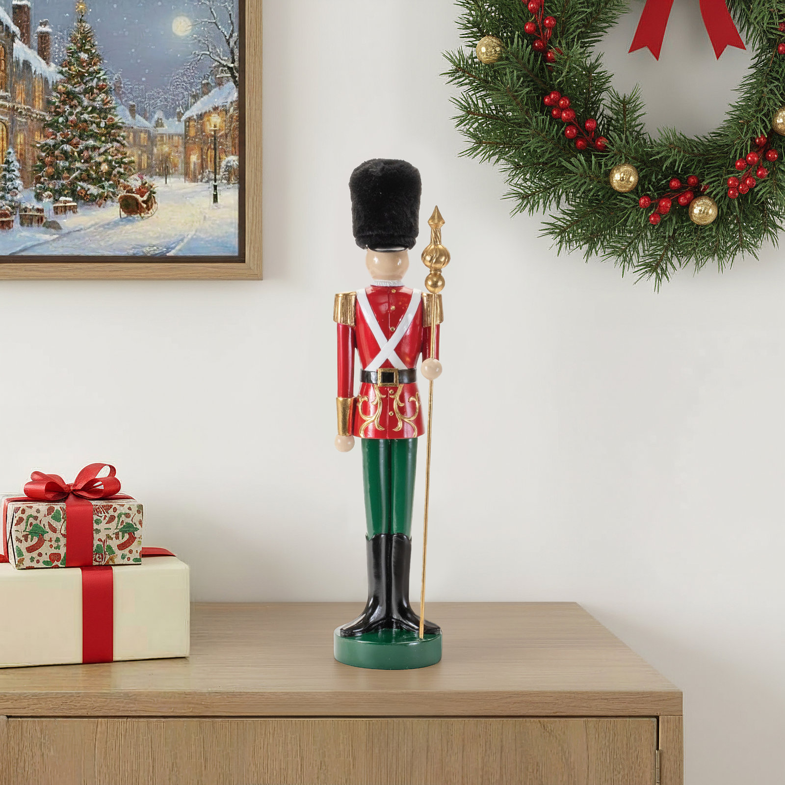 Holiday Nutcracker Soldier Statue 19"H