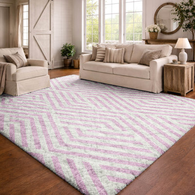 Tapis géométrique de qualité supérieure lavable à la machine Dream Shag ADS550