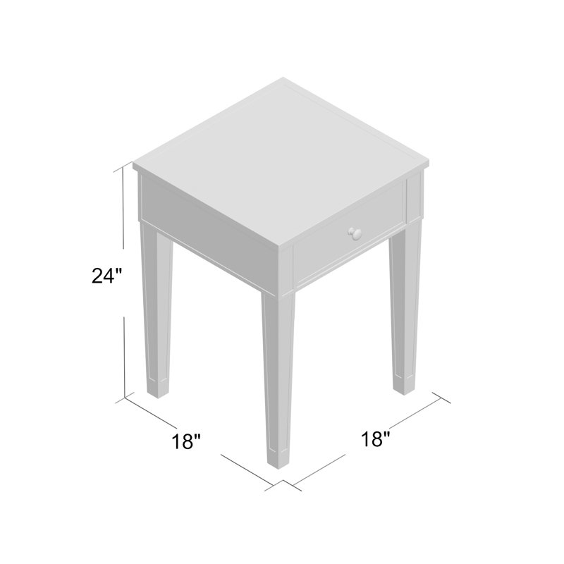 Table de bout avec rangement Claybrooks, Argent / Miroir