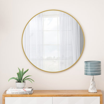 Adrihanna Round Wall Mirror With Frame,