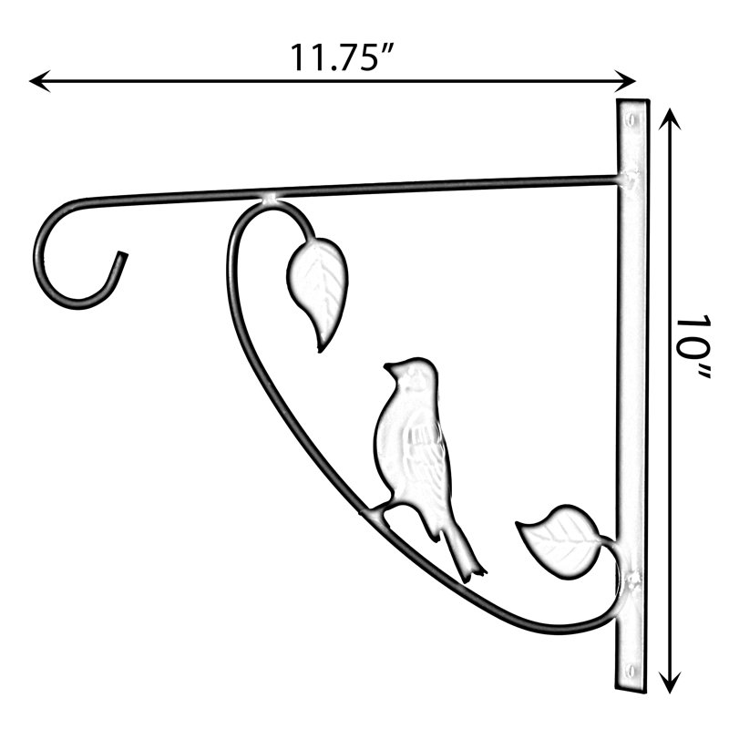 Decorative Black Metal Bird Wall Planter Hook