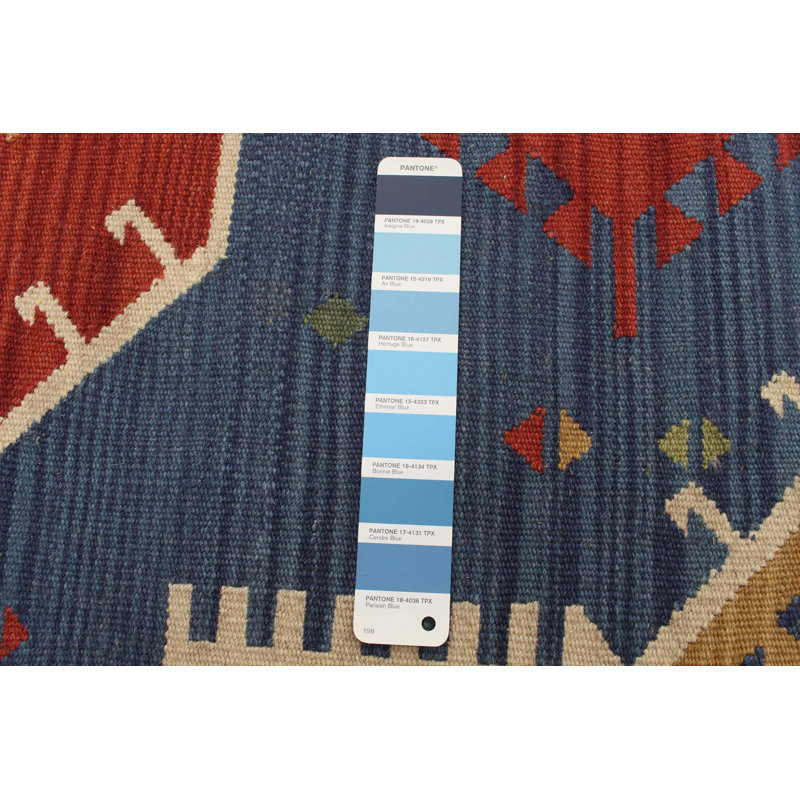 Tapis bleu en laine Baretta Southwestern
