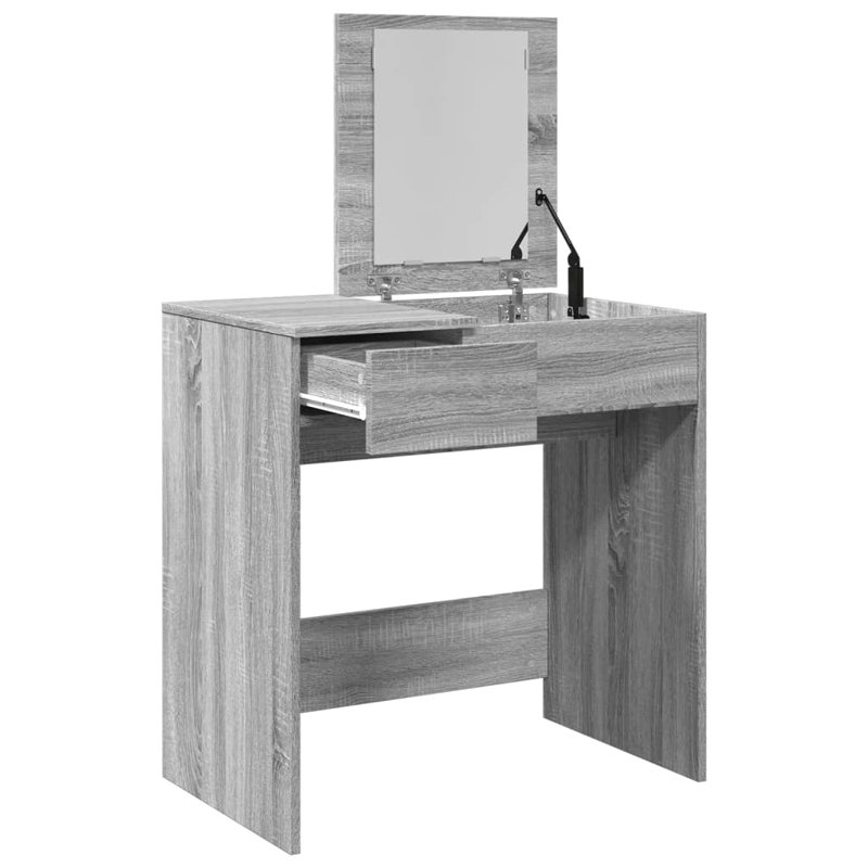 Vidaxl Dressing Table With Mirror 73X46.5 Cm, Grey Sonoma
