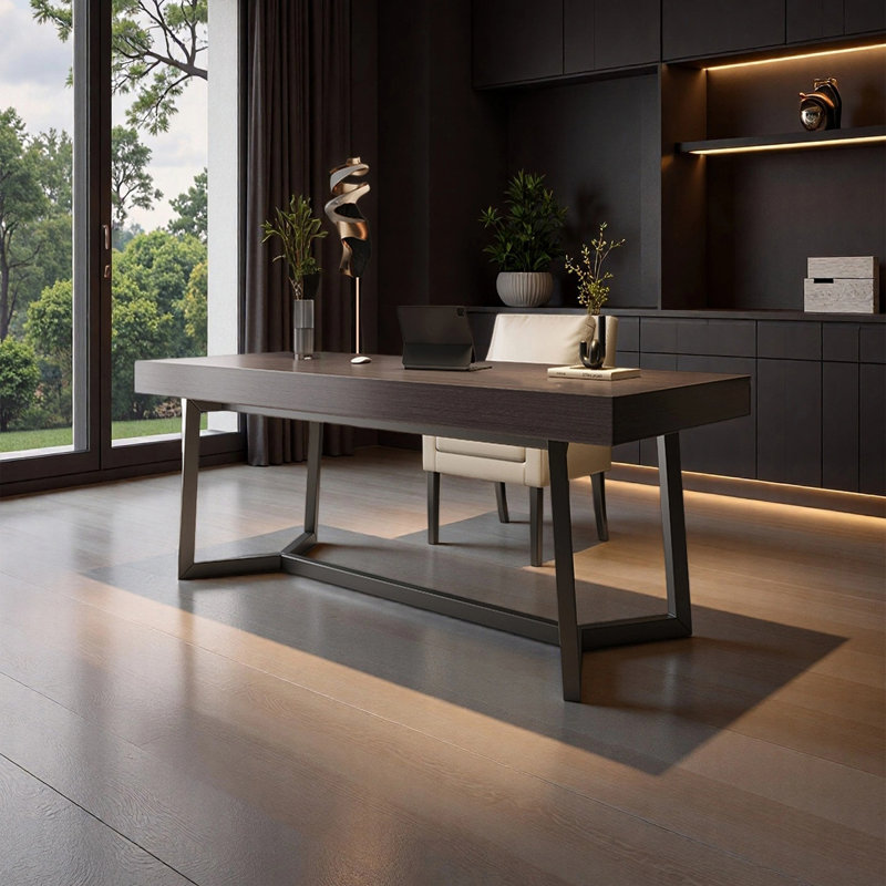 Italian minimalist modern desk, 29.53" H x 55.12" W x 27.56" D