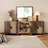 Eaton 3-Piece Modular Sideboard With Glass & Wood Doors, Farmhouse Storage Cabinet With Drawers, Console For Dining Room, Living Room, Or Hallway, Brown-1188066025