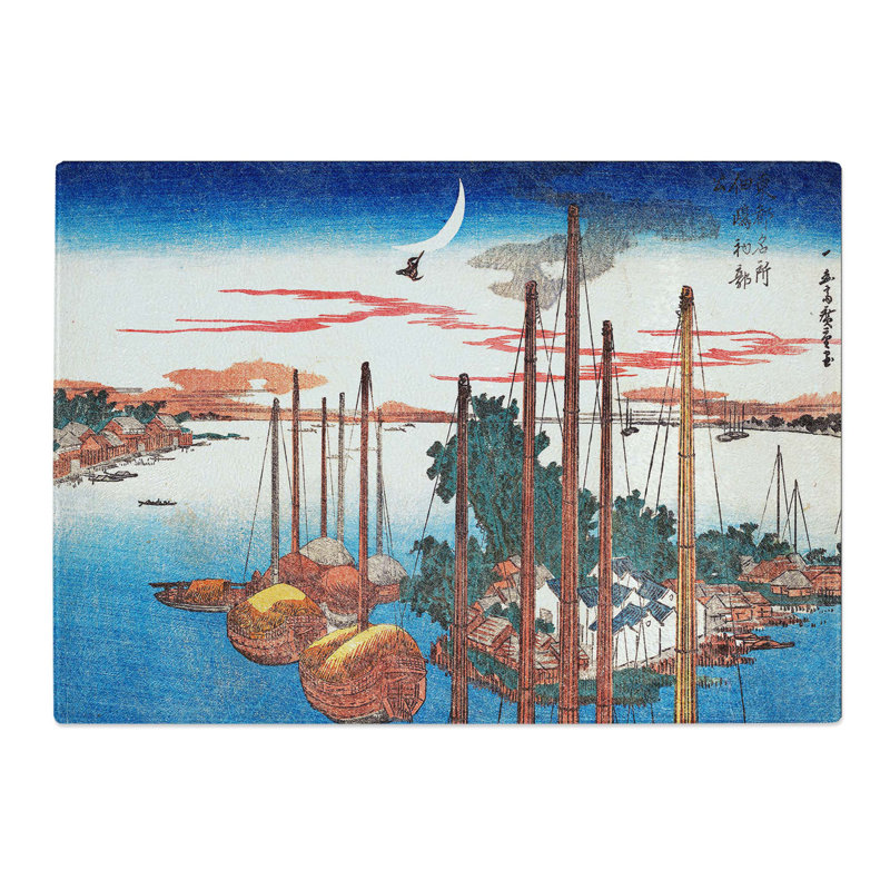 Tempered Glass Song of the Cuckoo by Utagawa Hiroshige Chopping Board, 28.5 cm x 20 cm
