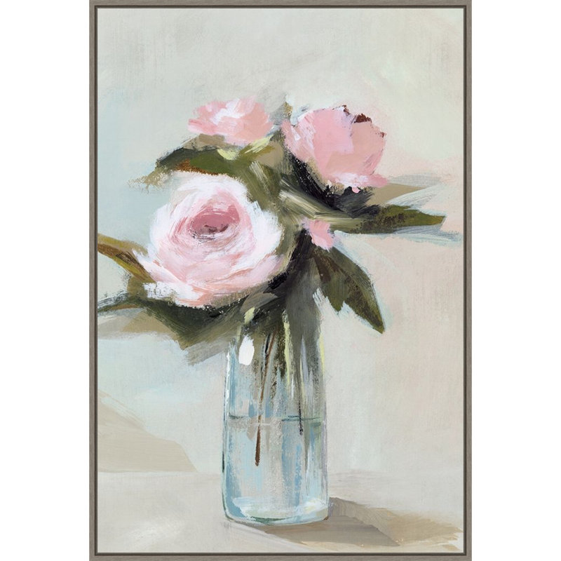 «Isabelle Z Peony Blossoms In A Vase I», reproduction encadrée sur toile par Isabelle Z