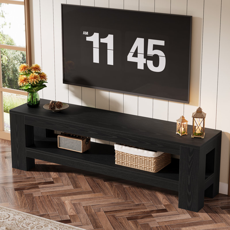 59" Tv Stand For 55/60/65/75-inch Tvs,entertainment Center Television Stand For Living Room, Black
