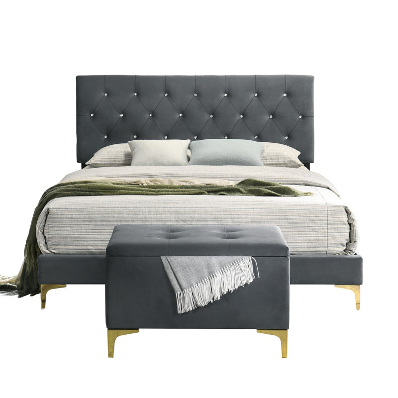 Padroni Piece Bedroom Set, Kingsize (5'), Dark Grey