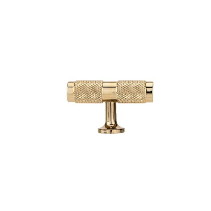 Polished Gold "Rivet" T-Bar Knurled T-Knob