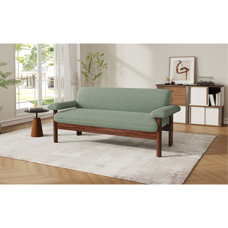 Canapé 2 places avec causeuse Modern, Vert, Green Polyester