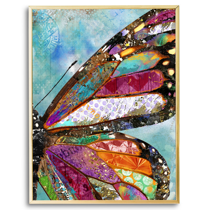 Woodland Butterfly Wing Print by Jennifer Lambein, Gold Floater Framed Canvas, No Mat, 34" H x 26" W