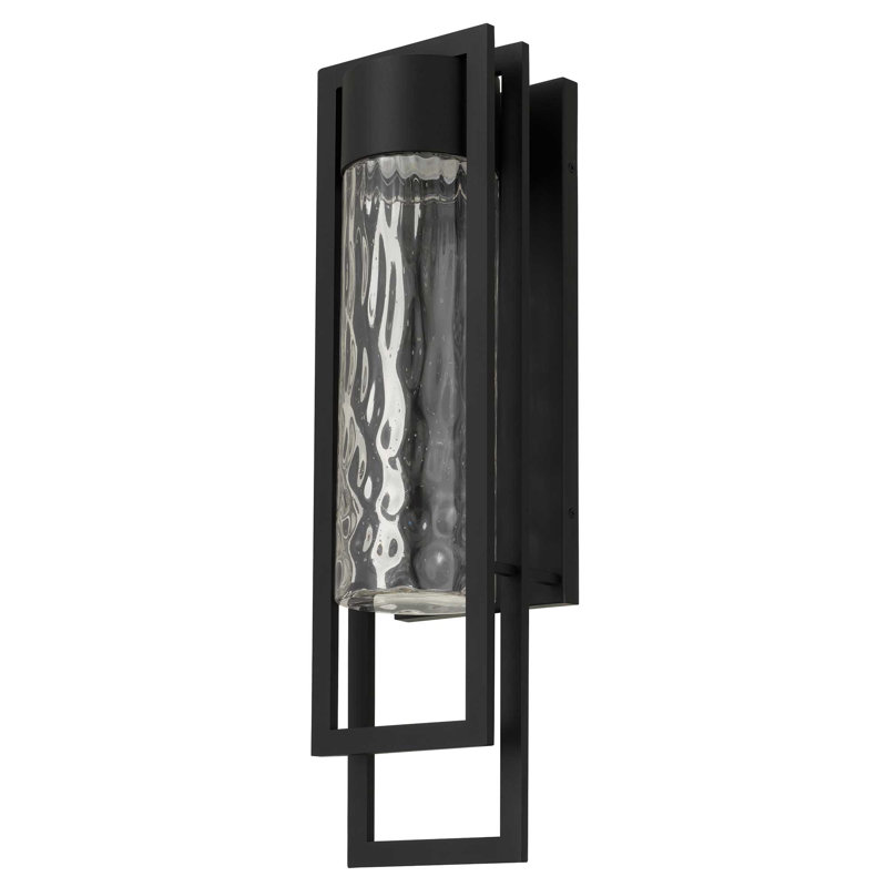 2 Step LED Wall Sconce with Layered Rectangular Design, Artisan Hammered Seeded Glass, 3 Sizes, 3-CCT Selectable, Dimmable, Wet Rated