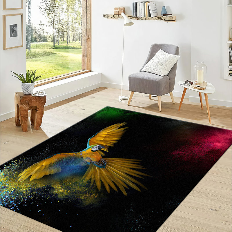 Elegant Blue and Beige Goblen Fabric Rug with Intricate Floral Design Ideal for Adding a Sophisticated Touch to Any Room Decor
