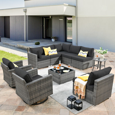 Almeria 8 - Person Modular Patio Conversation Set with Cushions