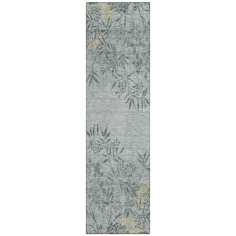 Deivids Washable Floral Indoor / Outdoor Rug, Runner 2'3" x 7'6"
