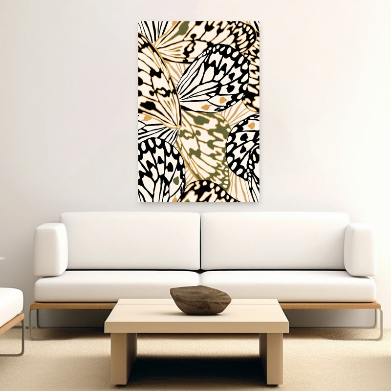 Élégant motif papillon abstrait, délicat, papillon délicat, nature, art mural tropical, H 60 po x l 40 po