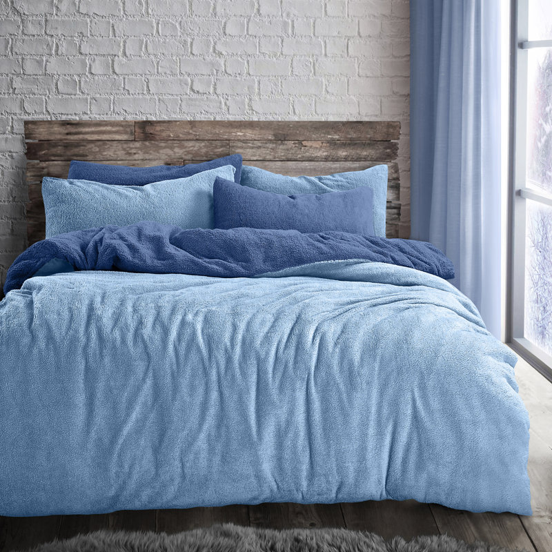 Velosso Reversible Teddy Soft Cosy Thermal Fleece Duvet Set, 200cm L x 200cm W