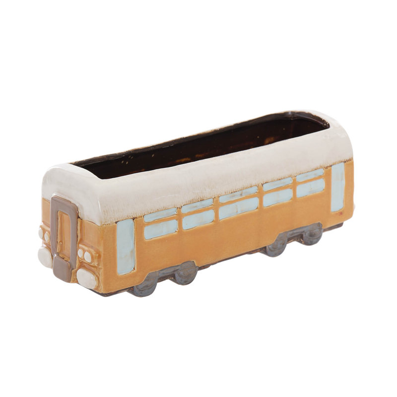LosPalmos Ceramic Statue Planter, White/Yellow
