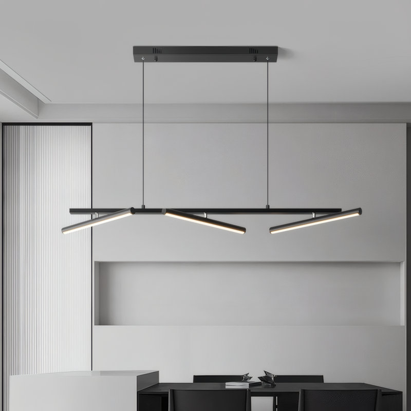 Luminaire suspendu noir pour îlot de cuisine