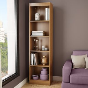 Axess Narrow 5-Shelf Narrow Bookcase Pure White