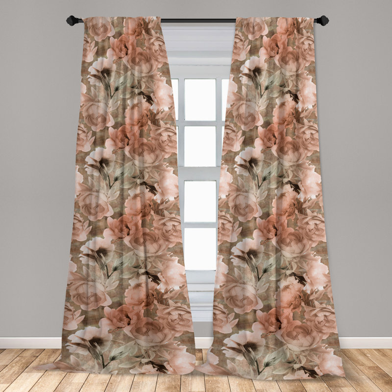 Jomal Semi Sheer Curtain Pair, 28" W x 63" L