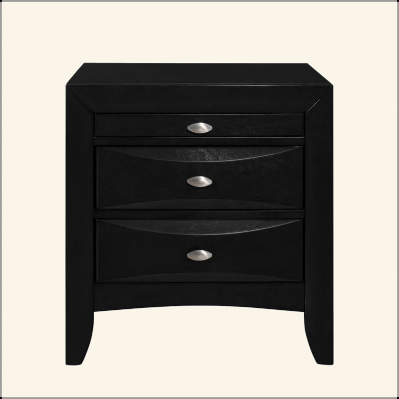Table de chevet noire Lucille, Noir