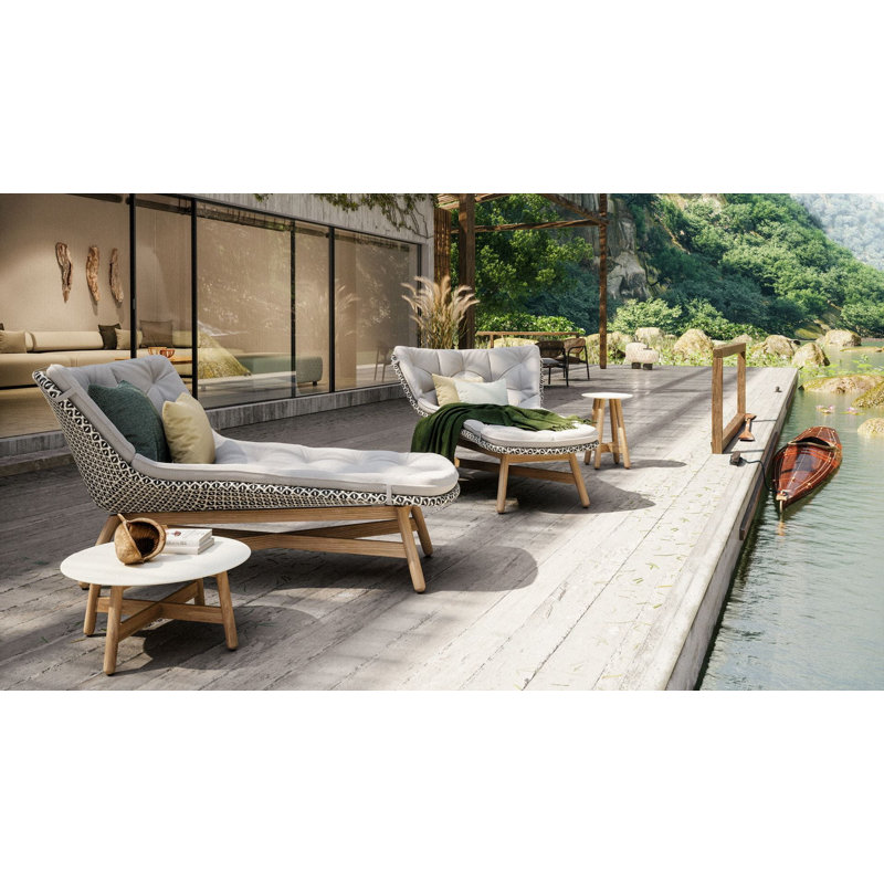 Mbrace Outdoor Round Teak Coffee Table, Taupe