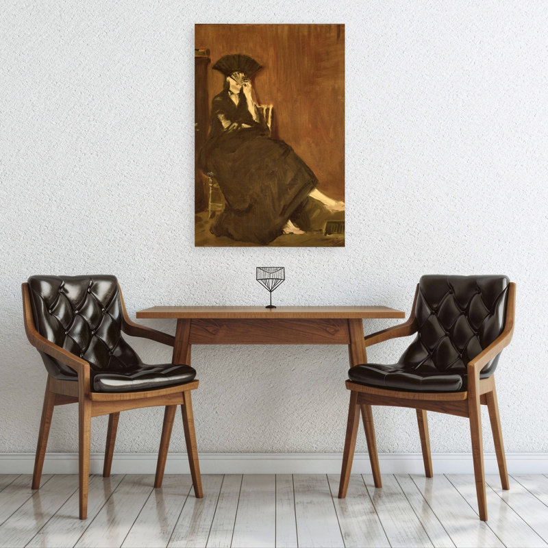 Berthe Morisot With A Fan, 1872 Impressionist Abstract Contemporary Portrait Wall Art Print, 91.44cm H x 60.96cm W