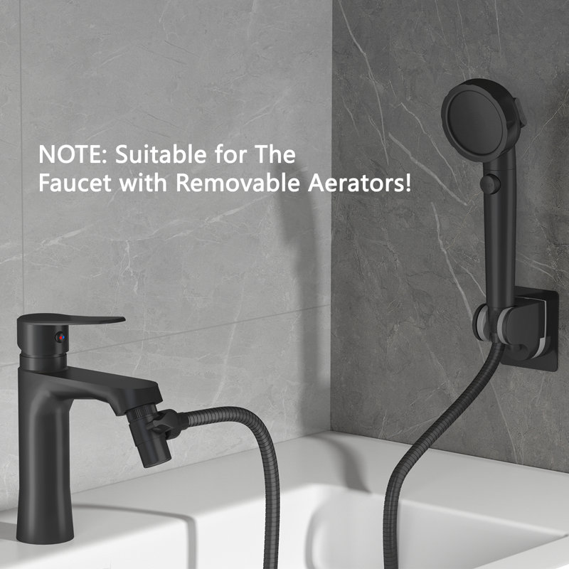 Accessoire de pomme de douche à main filtrée avec robinet et inverseur Mate, Mate Black