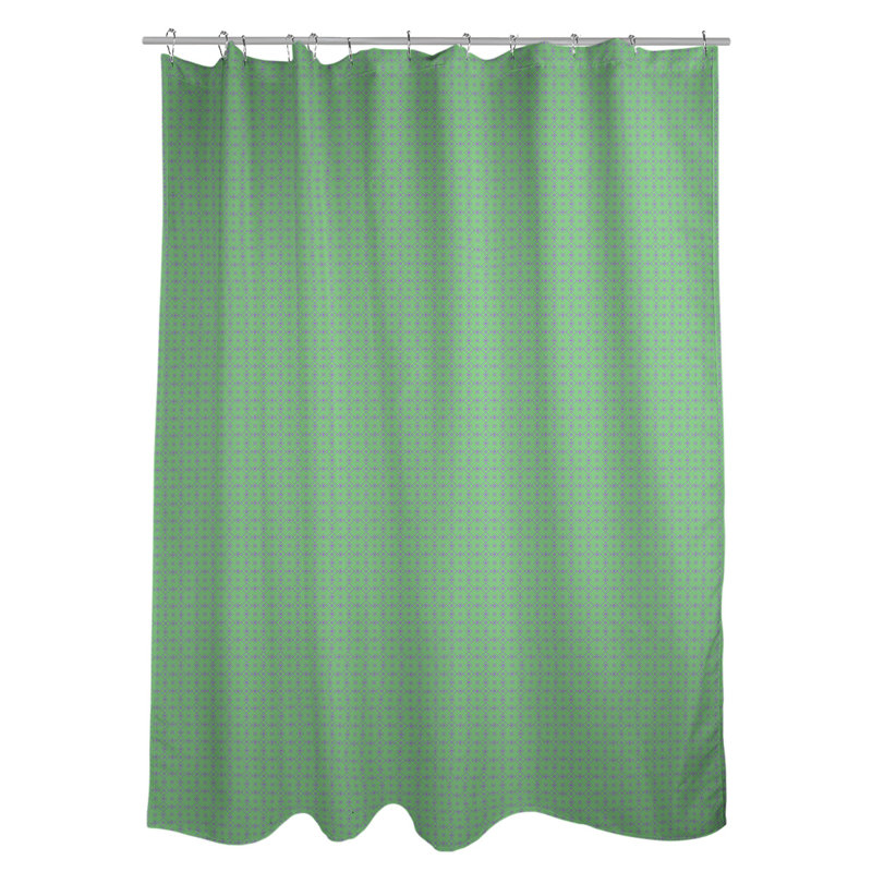 Rideau simple à deux napperons, Vert / Mauve