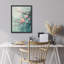 Soft Cherry Blossom Framed Wall Art Prints - Pink flowers on blue background, for bedroom-125211800-125211803