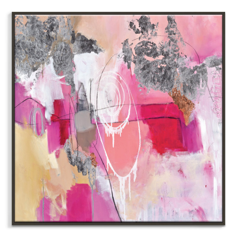 Julie Ahmad - Print on Canvas, 76cm H x 76cm W x 4cm D, Black Floater Frame