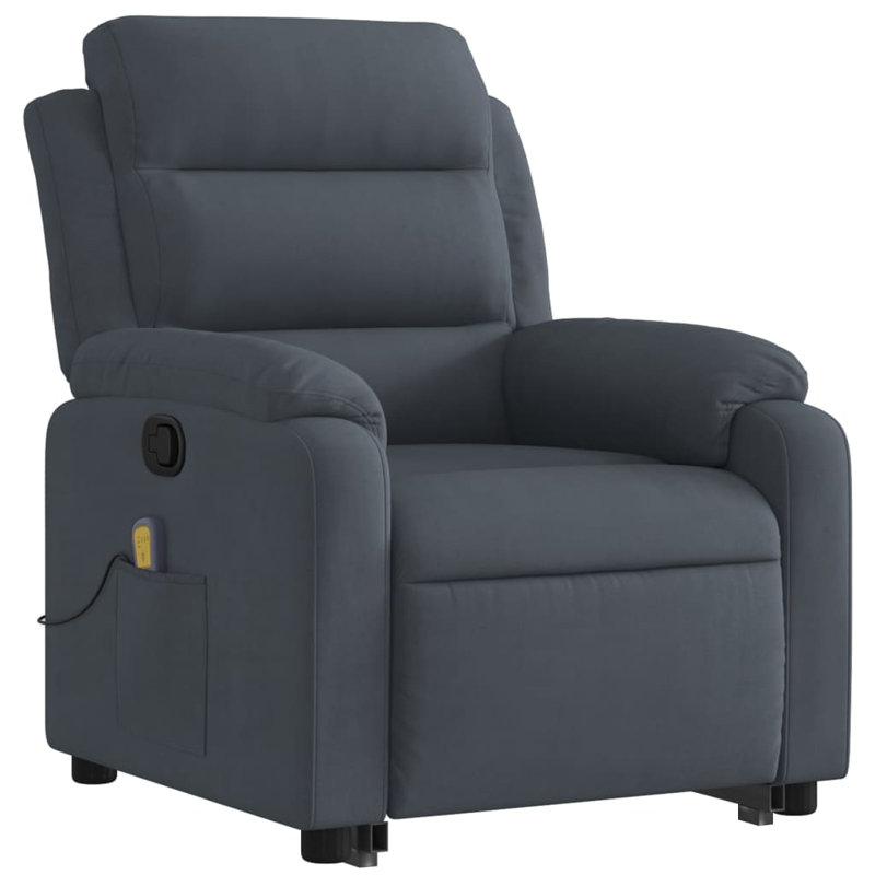 Upholstered Massage Chair, Dark Gray Polyester