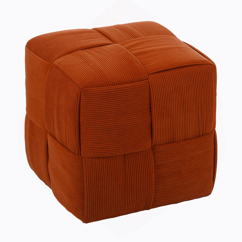 Ottoman Foot Rest Soft And Comfortable Ottoman Square Corduroy Woven Design Sofa Stool (Brown), Brown