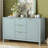 Sideboard With Wave Design - 3 Adjustable Shelves, 3 Drawers & Soft-Close Doors, Storage Console Table With Metal Handles, Suitable For Study, Hallway And Living Room-539684636