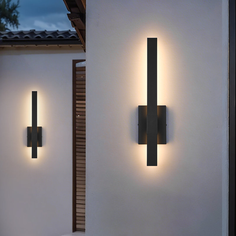 Outdoor Long Strip Rectangular Tube LED Wall Sconce Lamp