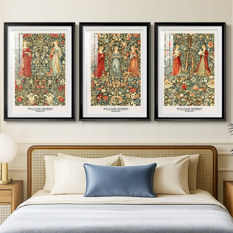 Ensemble de 3 pièces de la série DCCCLXVI de William Morris, Noir, H 19 po x l 27 po