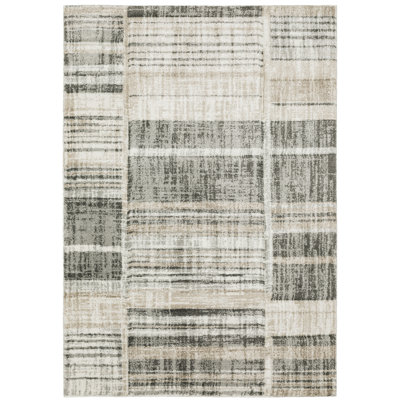 Tapis brun clair / gris anthracite tissé à la machine Chase