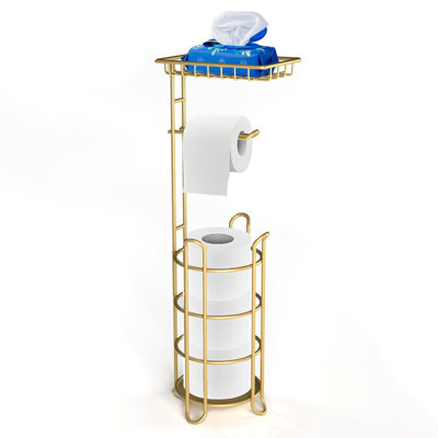 Porte-papier hygiénique avec tablette de rangement et distributeur de papier hygiénique pour rouleaux de rechange