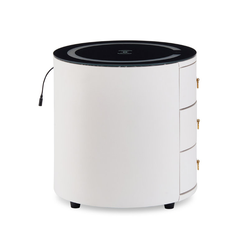 Aybike 46 cm W Bedside Table, White